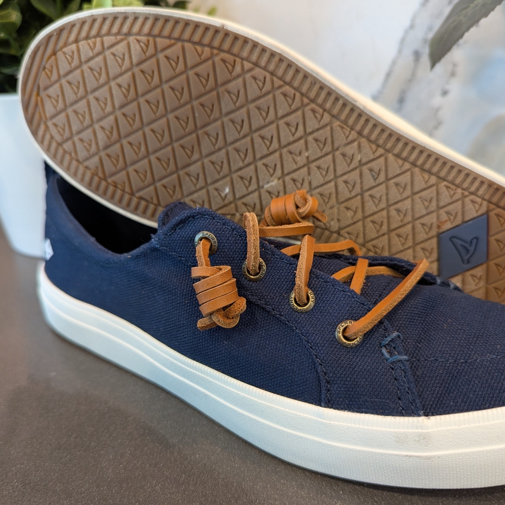 SPERRY | Women's Navy Canvas Crest Vibe Sneakers  Sz 7.5 - Picture 3 of 6